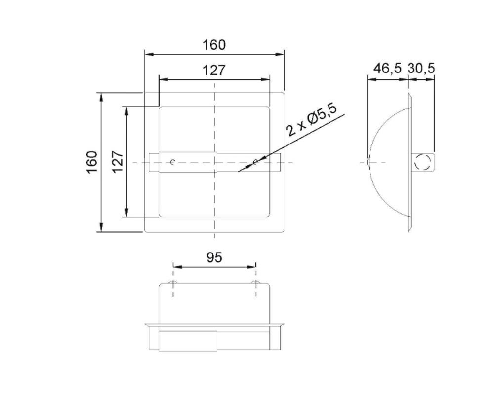 Держатель для туалетной бумаги встраиваемый нерж. сталь NOFER 05204.B глянцевый