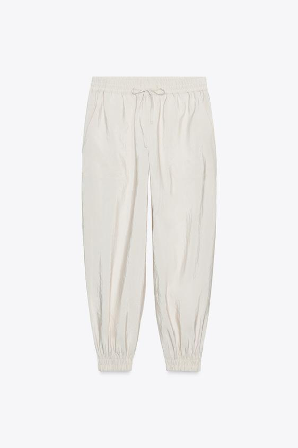 ZARA БРЮКИ С МАНЖЕТАМИ, КРЕМОВЫЙ