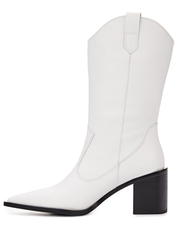 Женские кожаные белые казаки