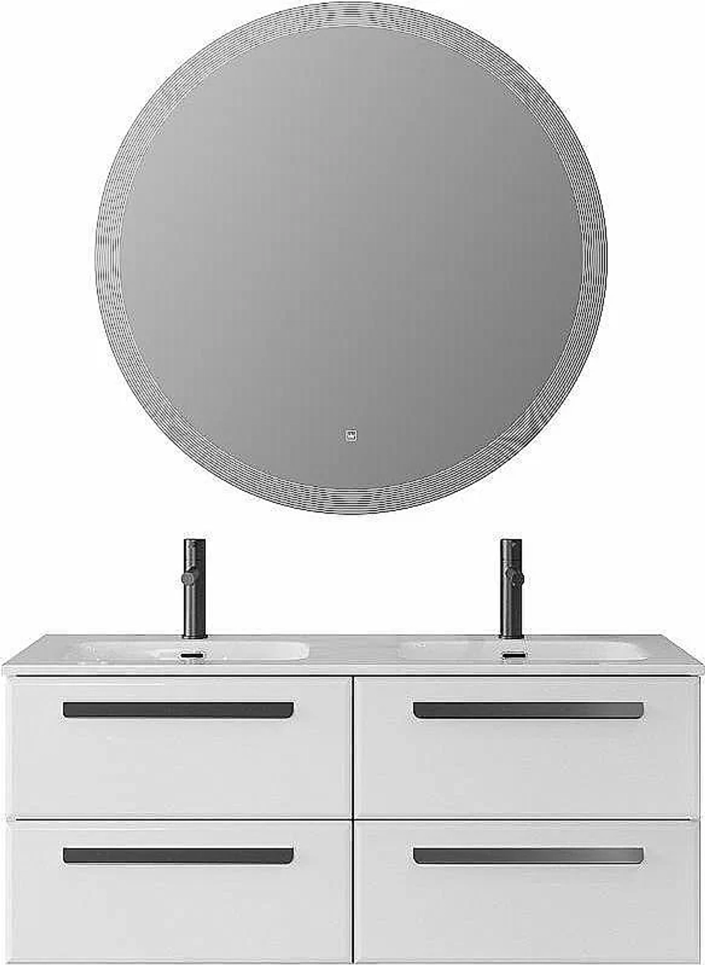 Тумба с раковиной Cezares ECO-CER-N 120 ECO-CER-N-1200-4C-SO-2-BL белая глянцевая
