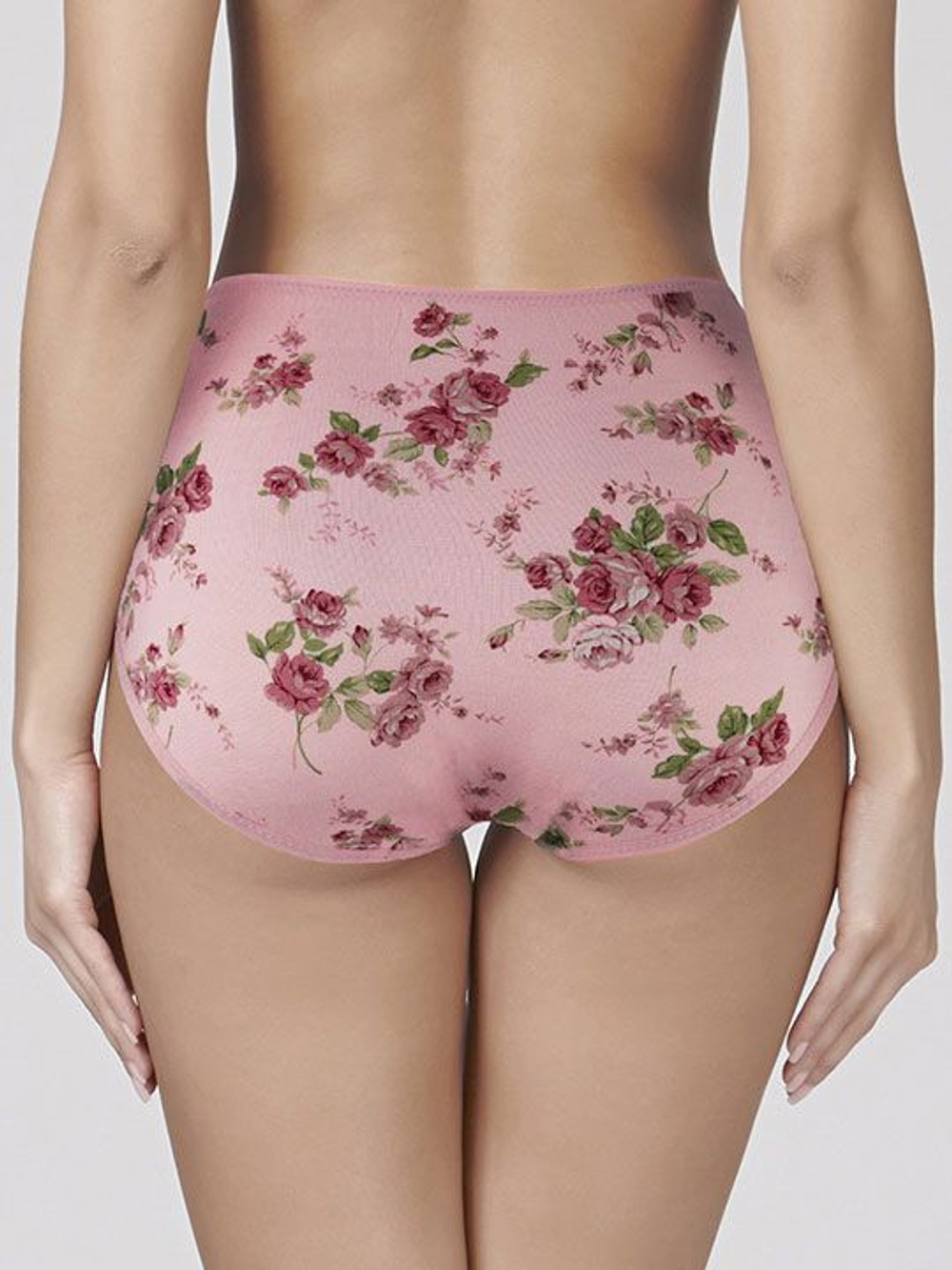 Высокие трусики Charming с розочками (Размер: XXXL) (Цвет: розовый)