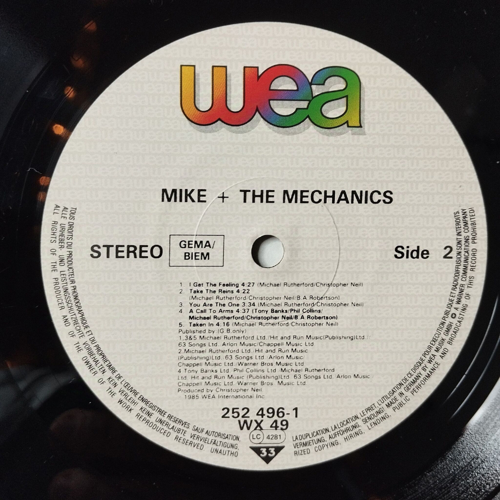 Винтажная виниловая пластинка LP Mike and The Mechanics (Germany 1985)