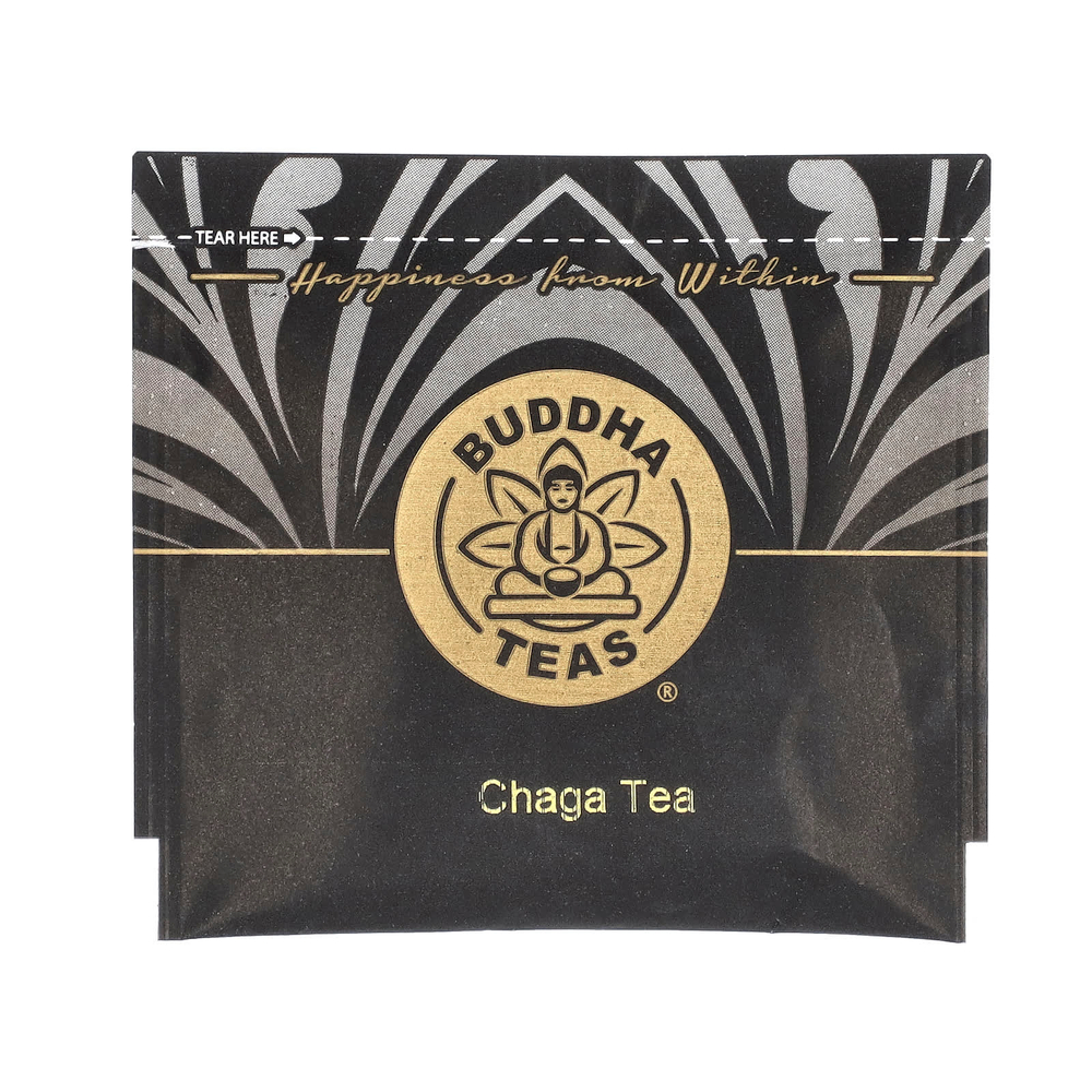 Buddha Teas, Органический травяной чай, чага, без кофеина, 18 чайных пакетиков, 27 г (0,95 унции)