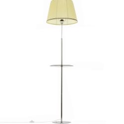 Citilux Линц CL402973T Торшер хром со столиком и кремовым абажуром