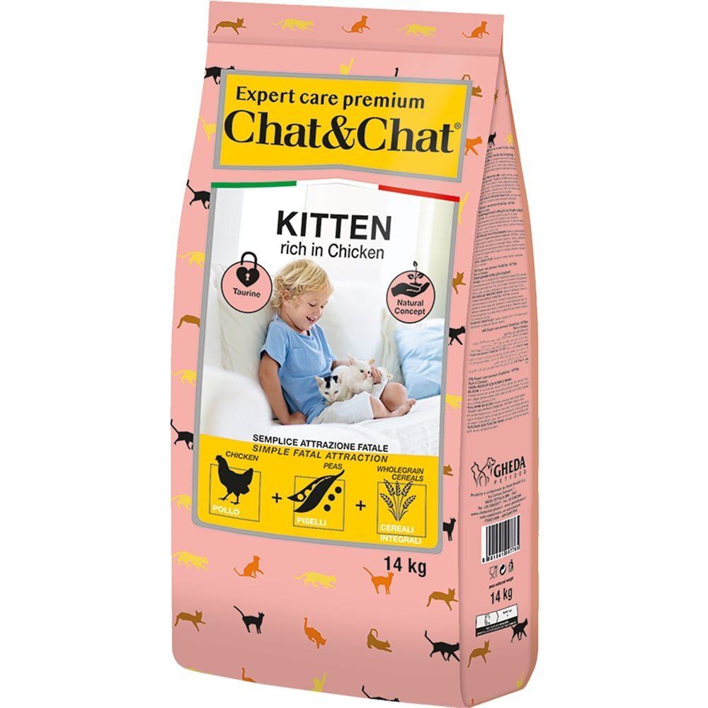 Сухой корм Chat&amp;Chat Expert Premium с курицей для котят 14 кг