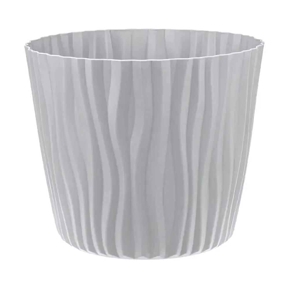 Кашпо ВОЛНА D250мм 8л с вкладышем Серый