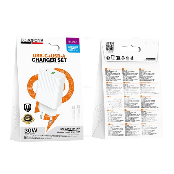 Зарядное устройство для Type-C PD30W+QC3.0 Borofone BAS76A (white)