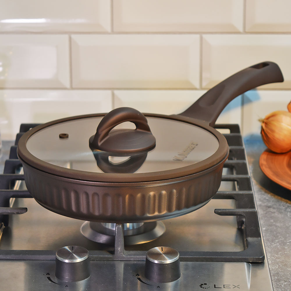 Сковорода 22см Mokko Stella, а/пр литая со стеклянной крышкой