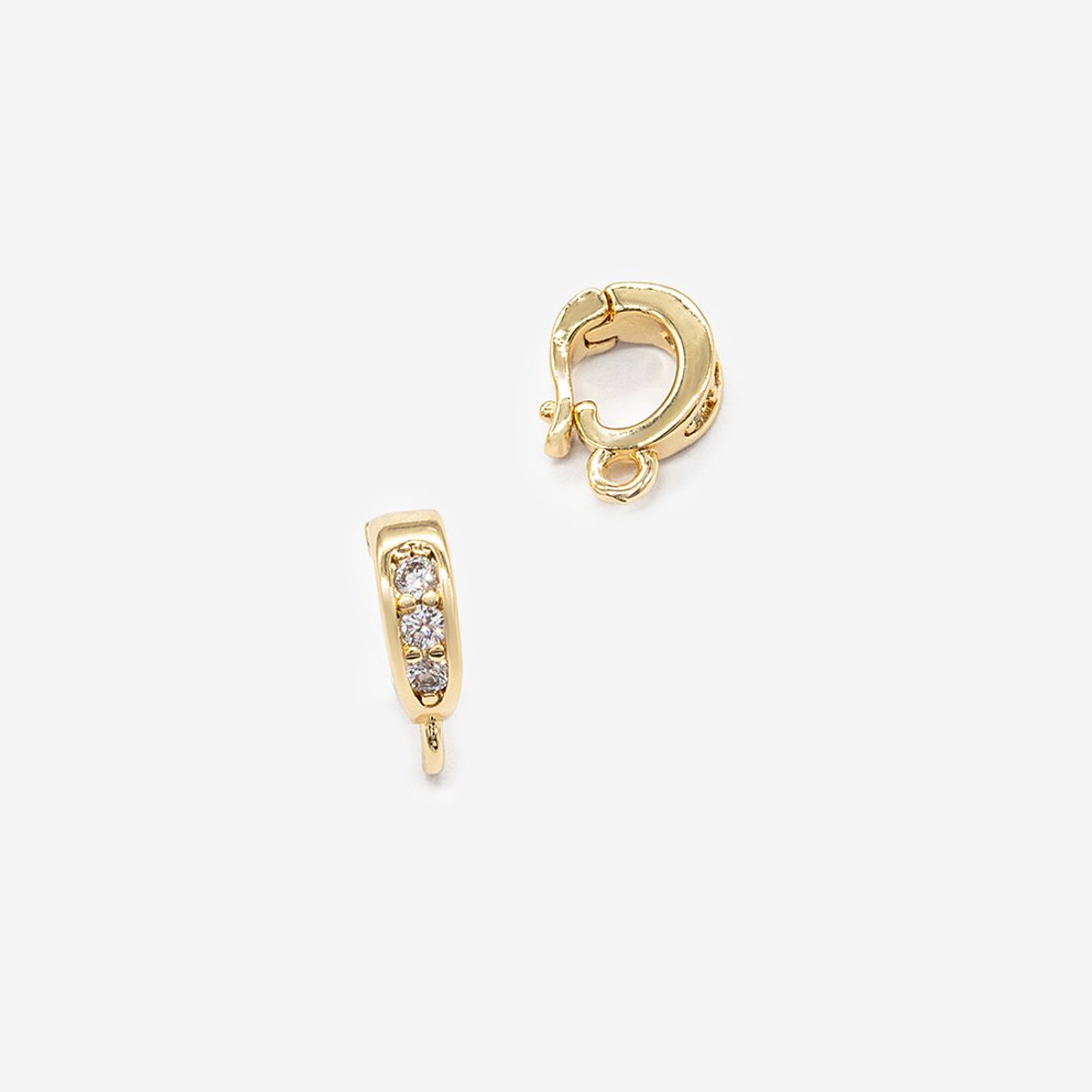 Бейл разъемный 11,3*8,2мм, фианиты, позолота