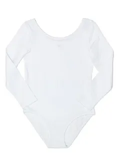 Боди трикотажное (длинный рукав), рост 92, цвет белый