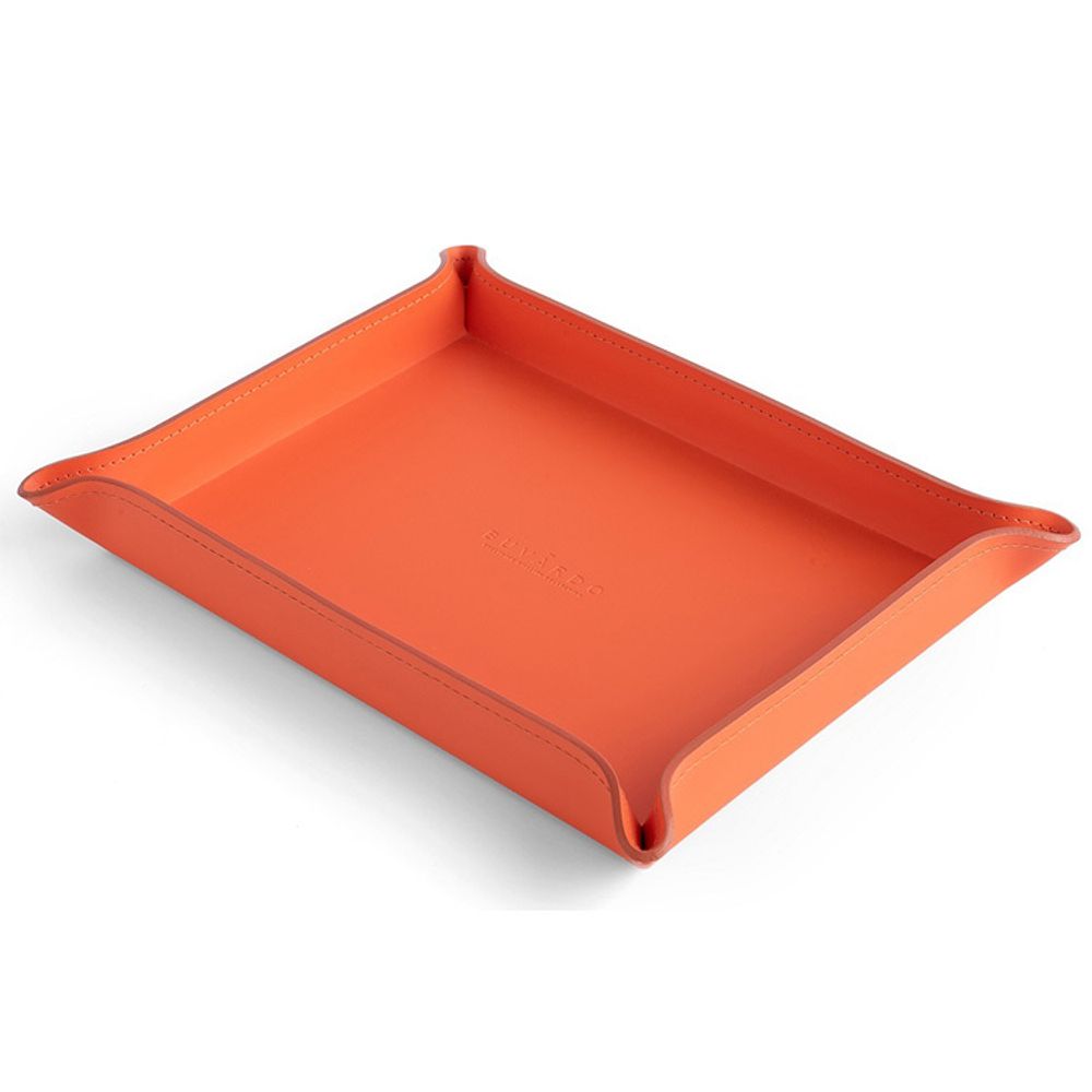 Лоток A4 фигурный из двухслойной кожи Cuoietto с металлической вставкой (TBCMetA4fig) 1