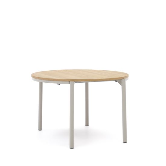 Montuiri раздвижной круглый стол из дубового шпона с серыми ножками