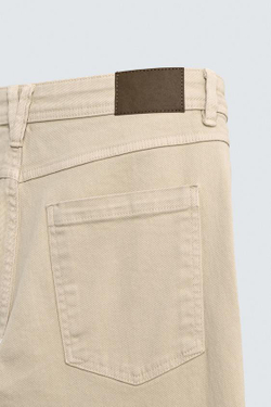 ZARA БРЮКИ STRAIGHT FIT, ЭКРЮ