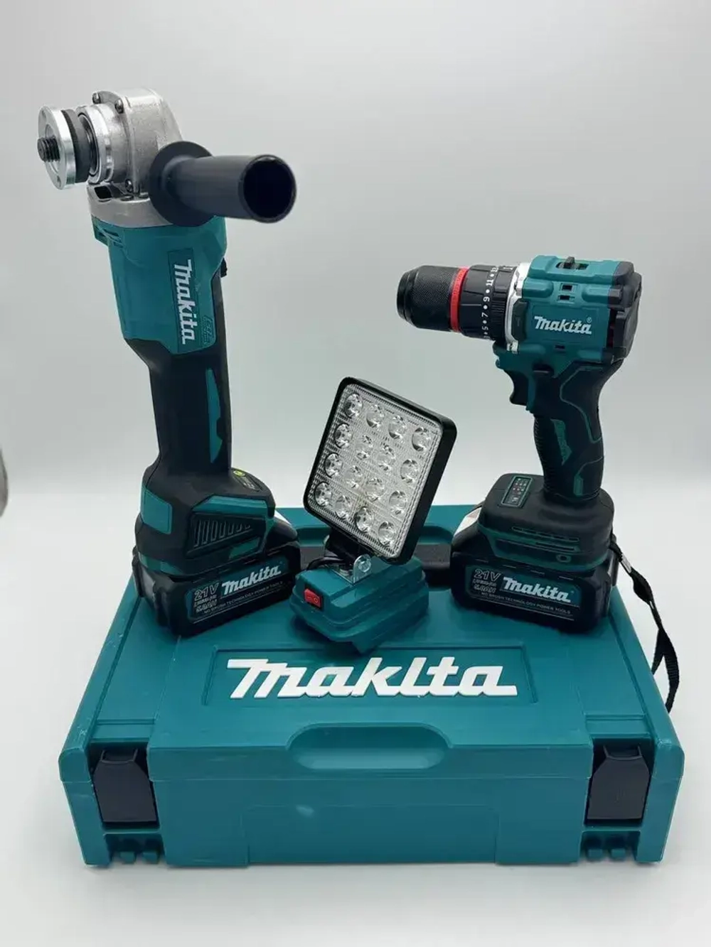 Набор аккумуляторных инструментов 3в1 Шуруповерт , УШМ / Болгарка , Фонарь Бесщеточный