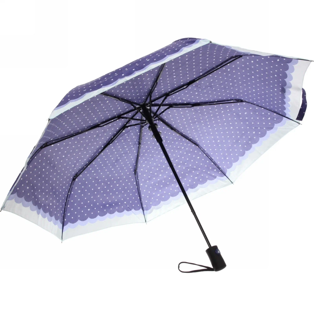 Зонт женский полуавтомат «Ультрамарин - Лагуна», микс 6 цветов, 8 спиц, d-100см, длина в слож. виде 28см, голубые цветы