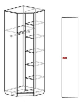 Шкаф угловой КВИНС с зеркалом правый