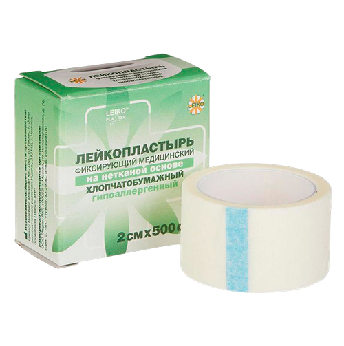 Лейкопластырь медицинский фиксирующий 2см х 500см на тканевой основе, ЛЕЙКО, 20шт/упк