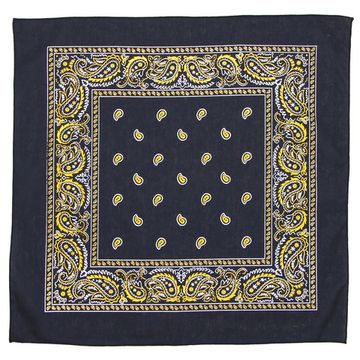 Бандана чёрная с бело-желтыми капельками (019)