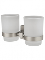 Два стакана для зубных щеток с держателем WONZON & WOGHAND POLO, Брашированный никель (WW-8928-BN)