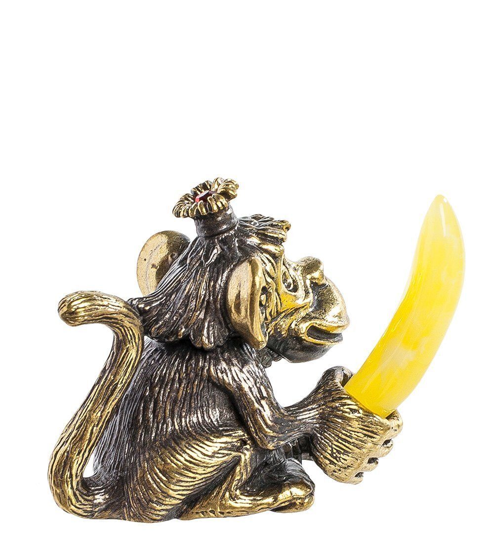 Народные промыслы AM-1148 Фигурка «Обезьяна с бананом Лилу» (латунь, янтарь)