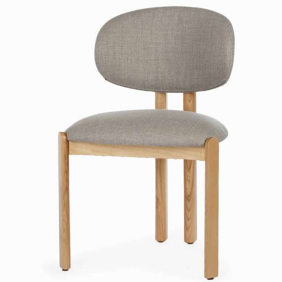 Обеденный стул Sage, светлый дуб с серой обивкой