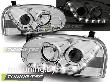 Передние фары VW Golf 3 daylight chrome