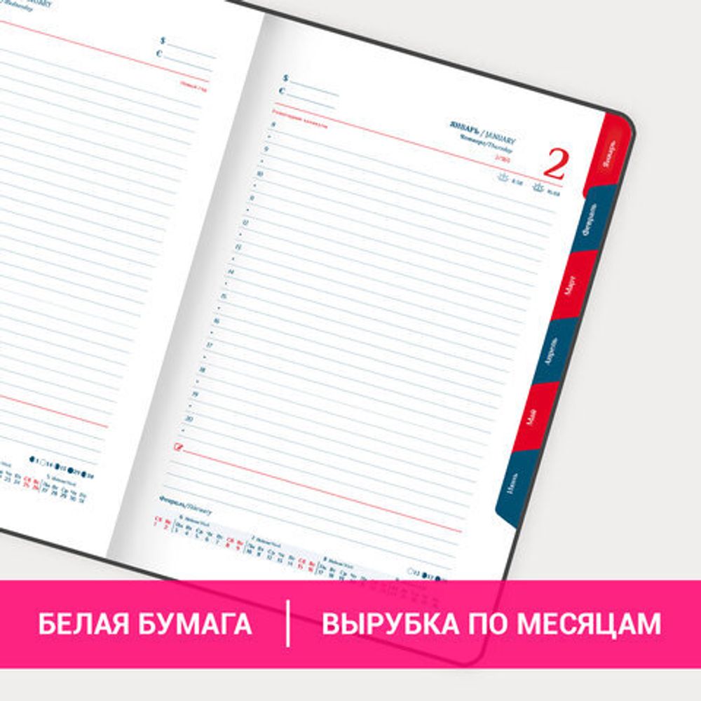 Ежедневник датированный 2025 А5 148х218 мм GALANT "Ritter", под кожу, черный, 115716