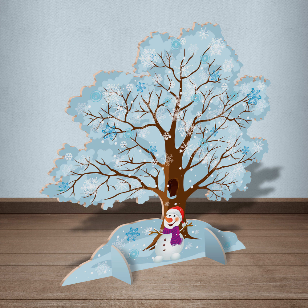 Напольная двусторонняя декорация Дуб зима-лето 164000355