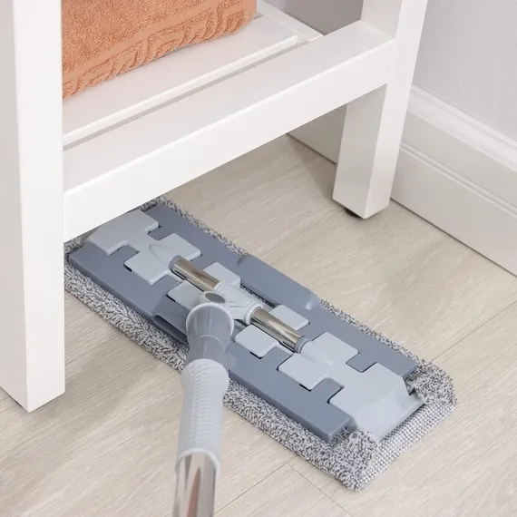 Швабра для мытья пола плоская Доляна, 2 насадки из микрофибры 42×13 см, телескопическая стальная ручка 83-125 см, цвет МИКС