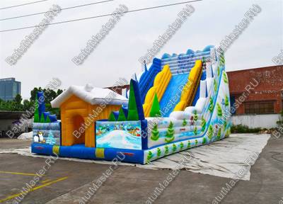 Детский надувной батут-горка "Весёлая горка" 15*8*9 м