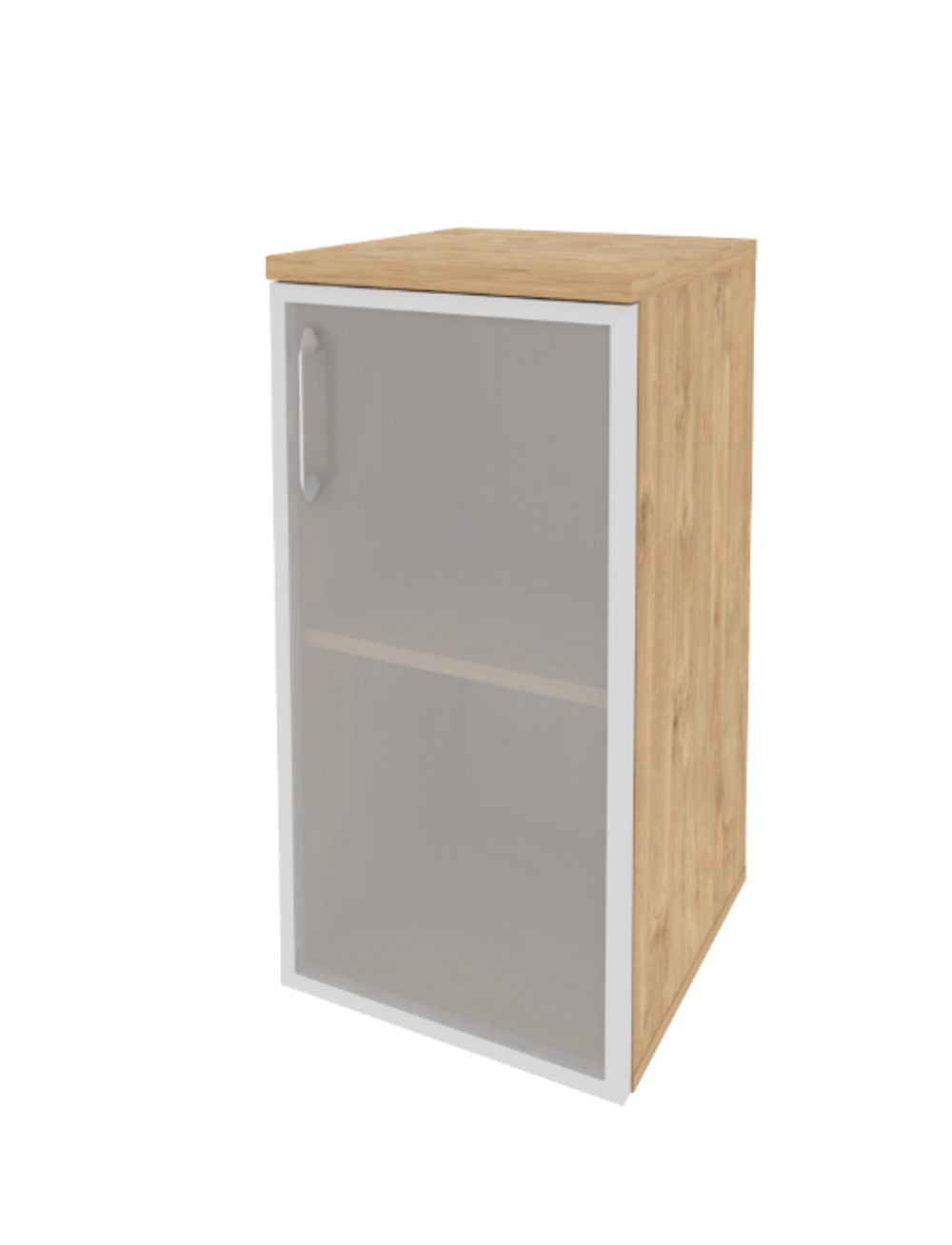 Шкаф низкий узкий со стеклом в раме Onix