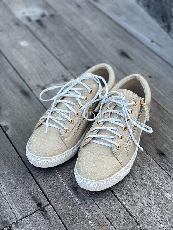 Кеды из кожи крокодила и кожи ягнёнка SH-172