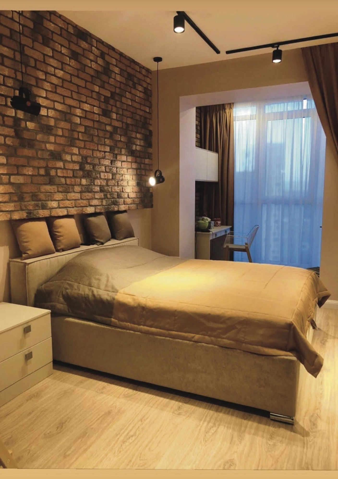 Оформление спальни в стиле лофт👌