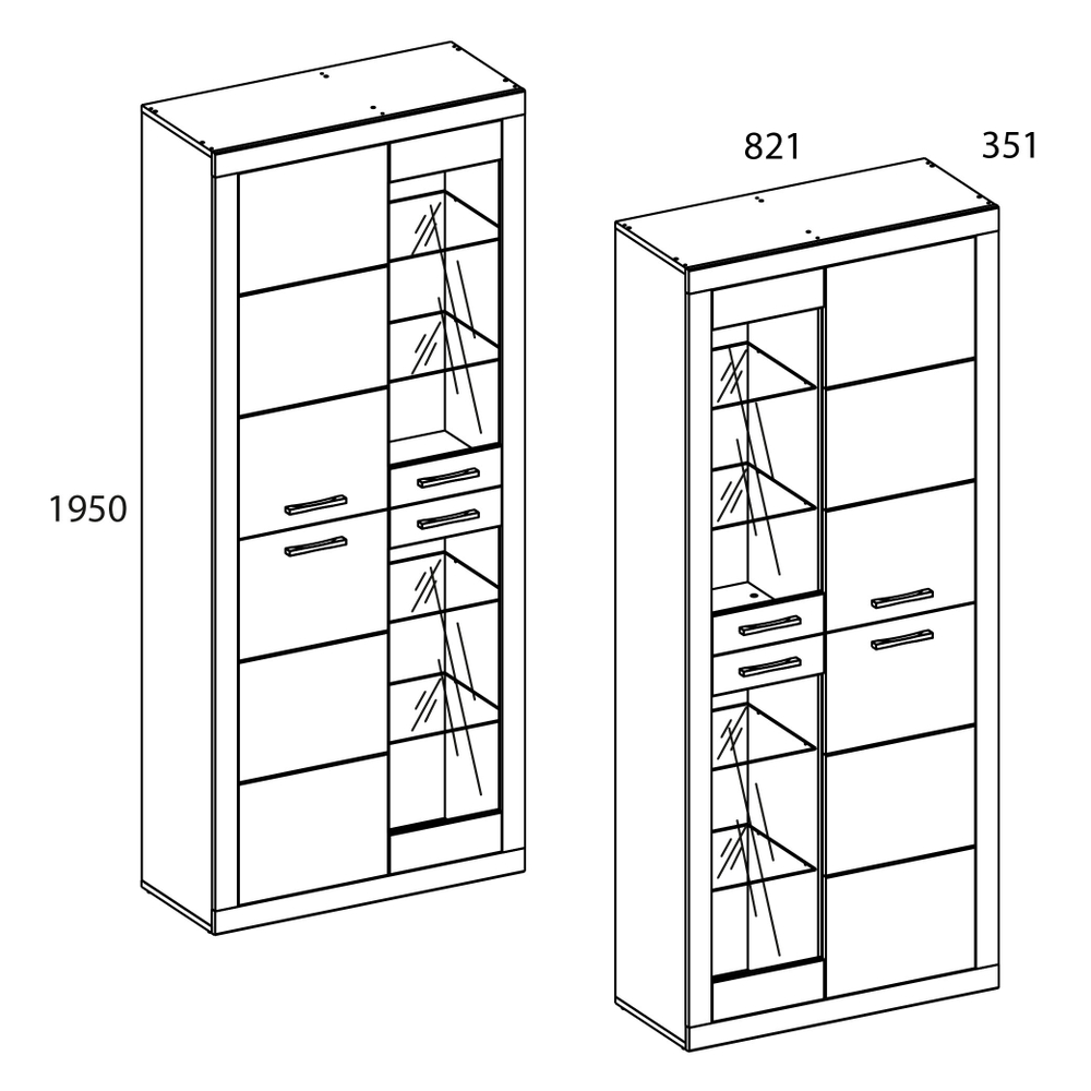 Шкаф с витриной