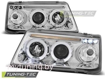Передние фары angel eyes chrome для Peugeot 205
