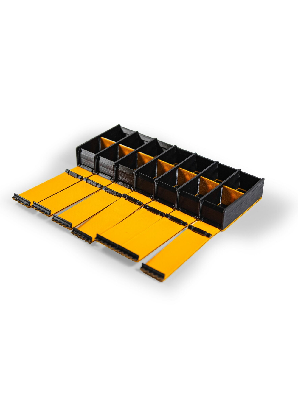 Таблетница на неделю, на русском языке, 15х6х2 см, 3D печать, оранжевая