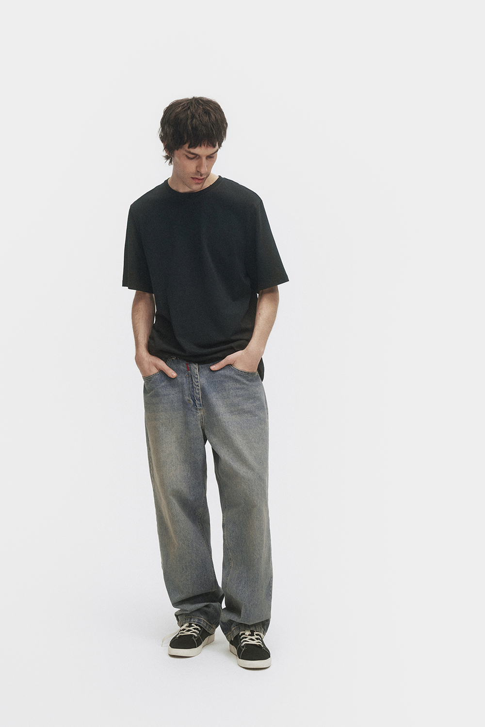 Джинсы широкие мужские Men Jeans Wide Dirty blue