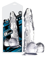 Прозрачный фаллоимитатор с мошонкой Dildo Luxy 8 - 21 см. (Цвет: прозрачный)