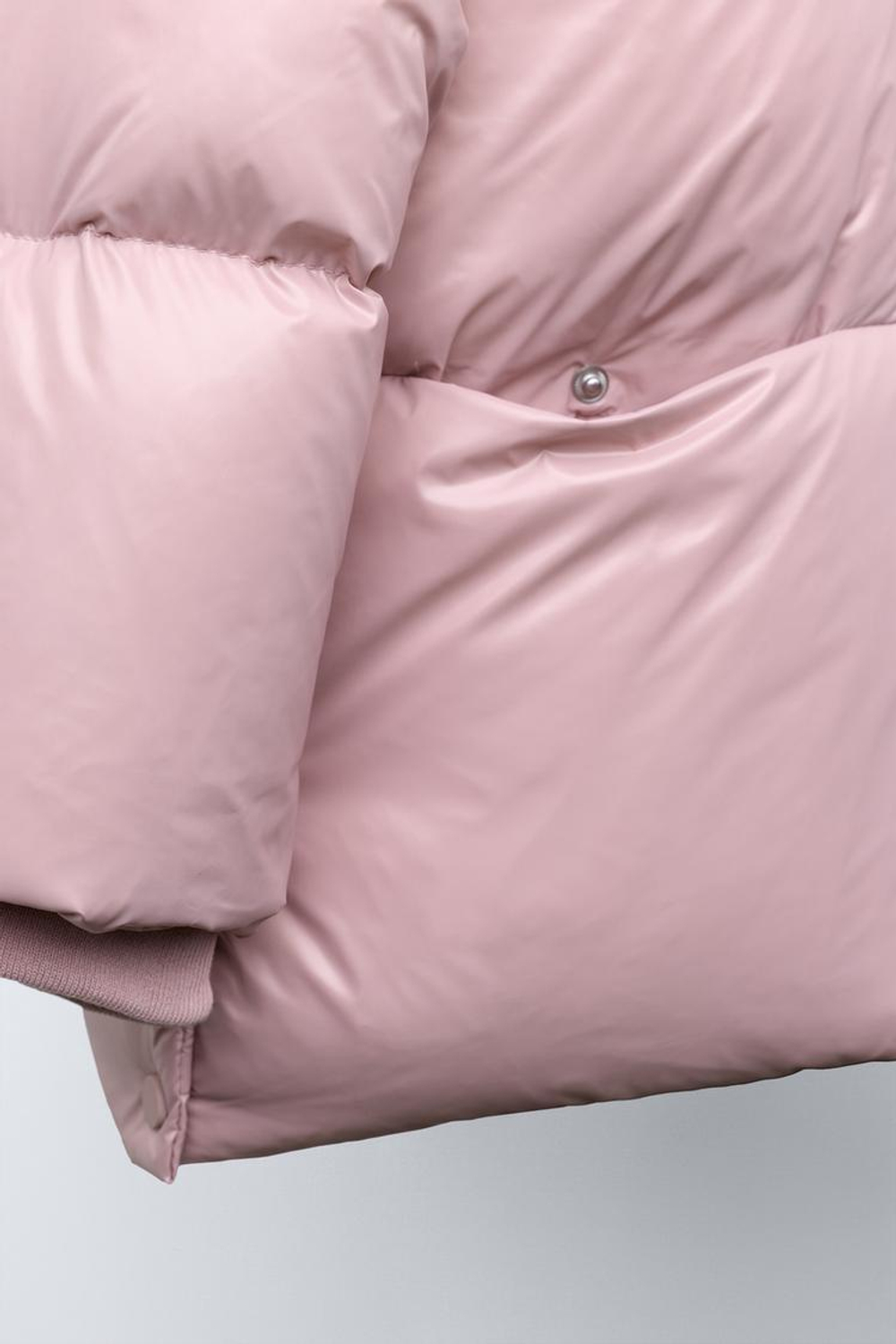 ZARA ПУХОВИК ИЗ ПЕРА И ПУХА WATER REPELLENT И WIND RESISTANT, РОЗОВЫЙ