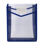 Папка-конверт на кнопке Alingar, A4, 330х250х75 мм, вертикальная, 450 мкм, карман для визитки, ассорти, прозрачная