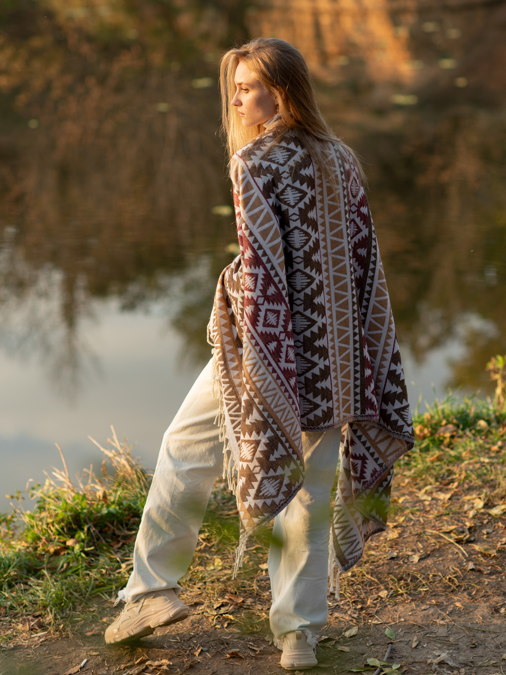 Шарф теплый с орнаментом Сканди