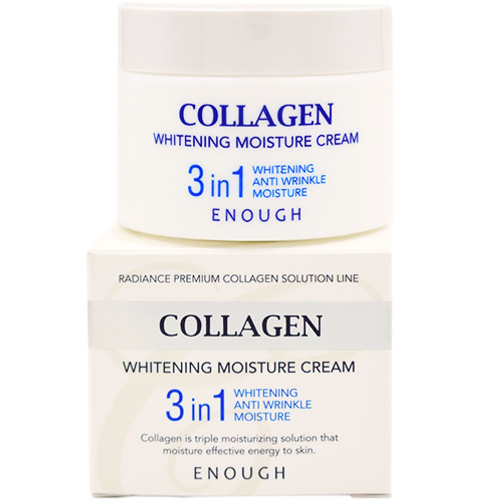 Enough Крем для лица увлажняющий с коллагеном 3в1 - Collagen 3in1 whitening moisture cream, 50мл