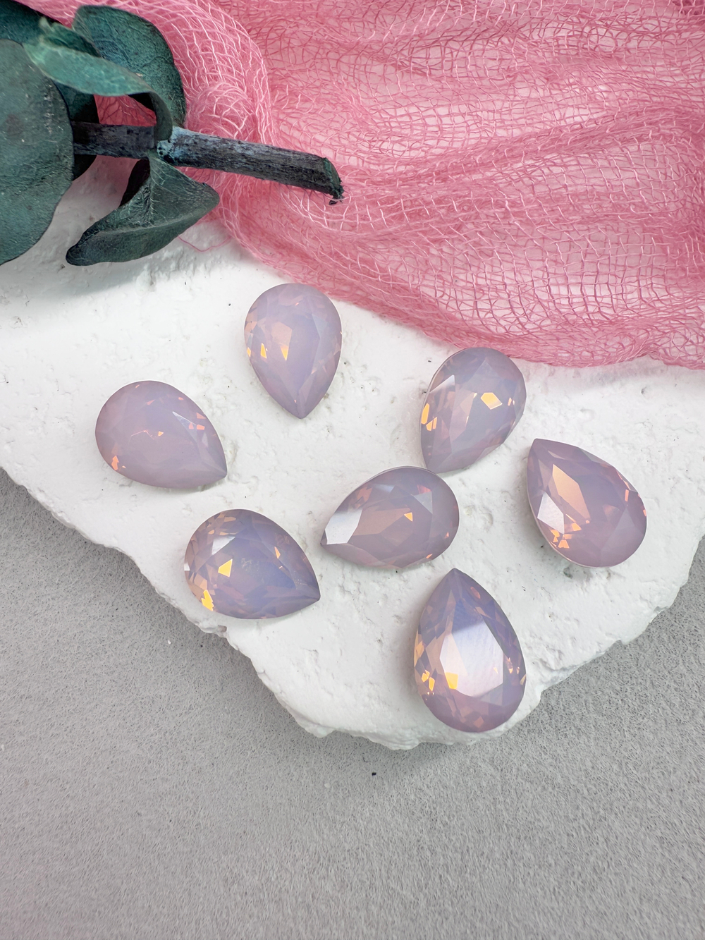 Капля Drop 14*10 мм, Rose Opal