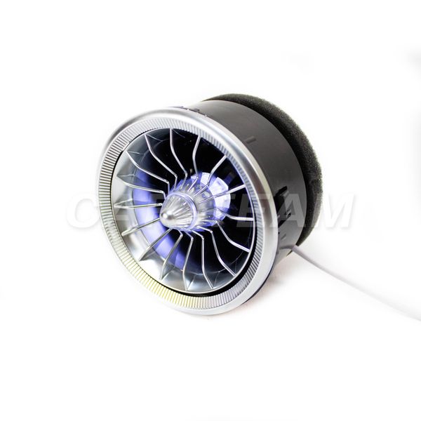 Сопло вентиляции (mini, спицы) в стиле AMG регулируемое с белой подсветкой - серебро (1шт)