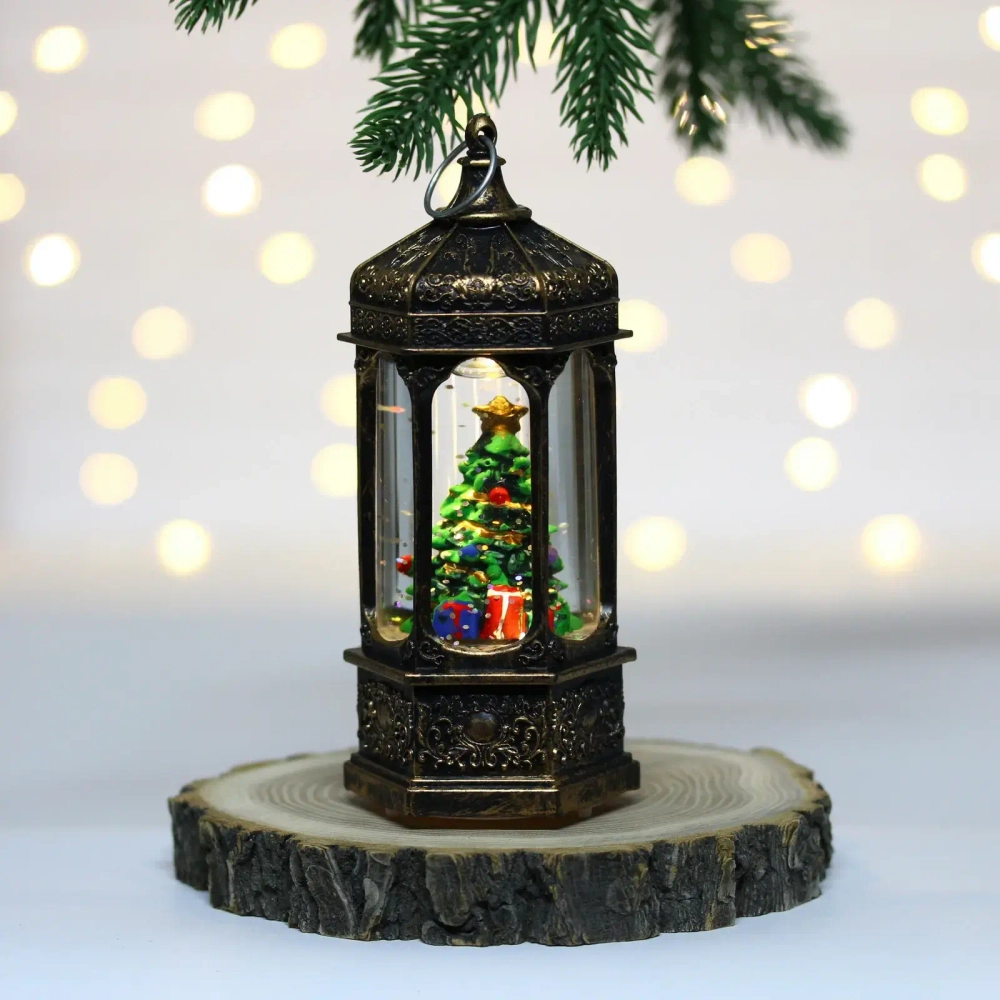 Сувенир с подсветкой «Сказочный мир - Елка» 6,4*14,5 см, Бронза (работает от батареек LR44*3)