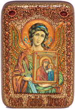 Икона инкрустированная Ангел Хранитель 15х10см на натуральном дереве в подарочной коробке