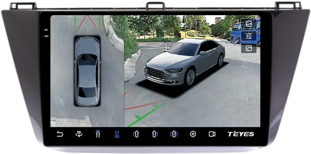 Магнитола для Volkswagen Tiguan 2 2017+ - Teyes CC3-2K-360 на Android 10, 2K QLED, 6Гб+128Гб, CarPlay, 4G SIM-слот, 4 камеры в комплекте