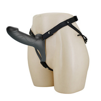 Черный мужской страпон 24,9см на эластичных ремешках с кольцом под мошонку Pretty Love Harness Briefs London Black BW-022108