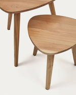 Комплект из 2-х столиков Duvani из массива акации с выбеленной отделкой