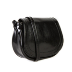 Стильная женская маленькая чёрная полукруглая сумочка из искусственной кожи 20х16х8 см COSCET М-СД-61